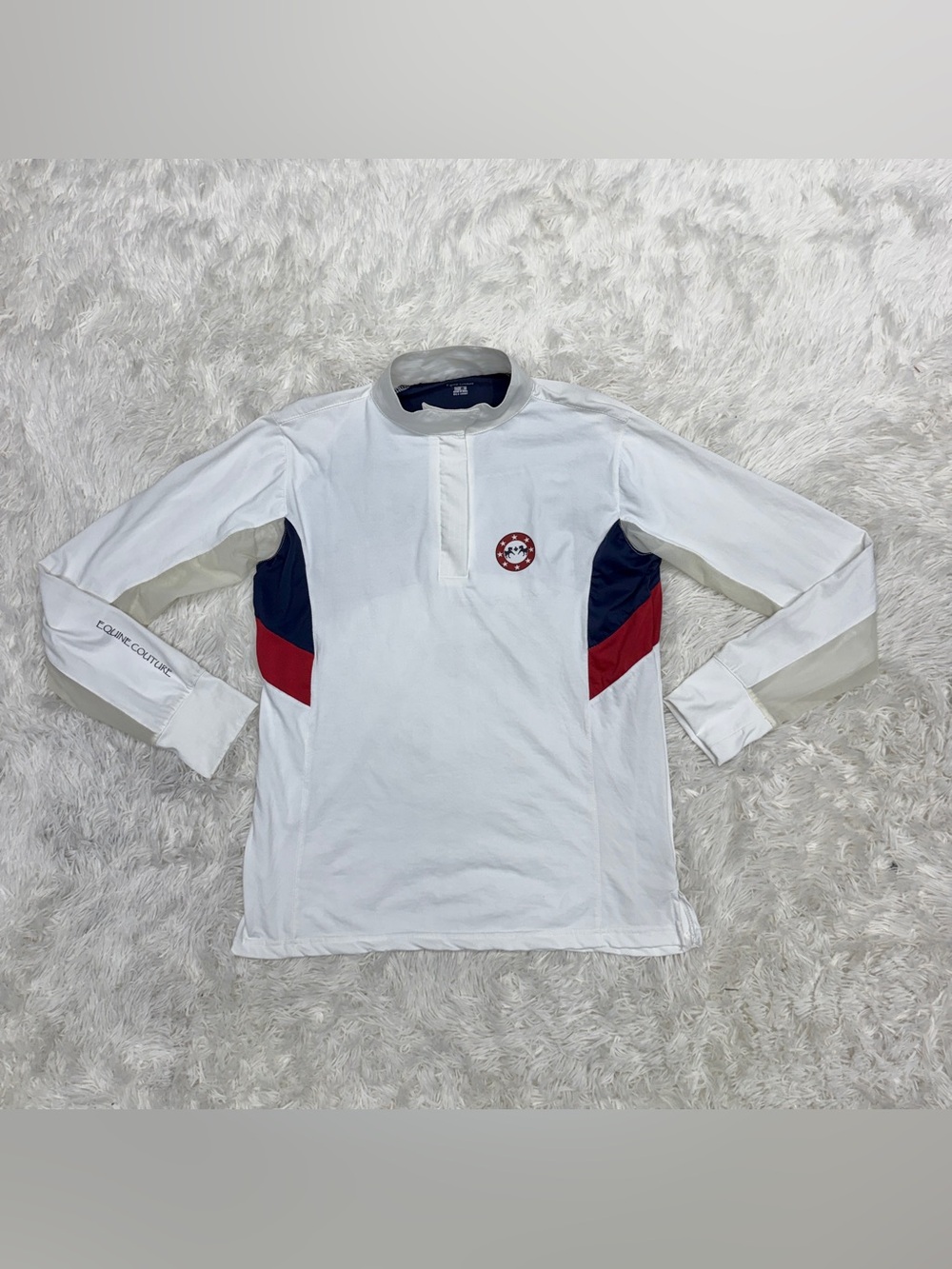 Women’s Medium White Equine Couture Long Sleeve Horseback Riding Show Shirt